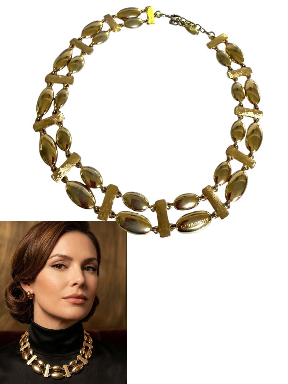 AUTHENTIC VINTAGE GIVENCHY PARIS STATEMENT COLLAR NECKLACE EUC